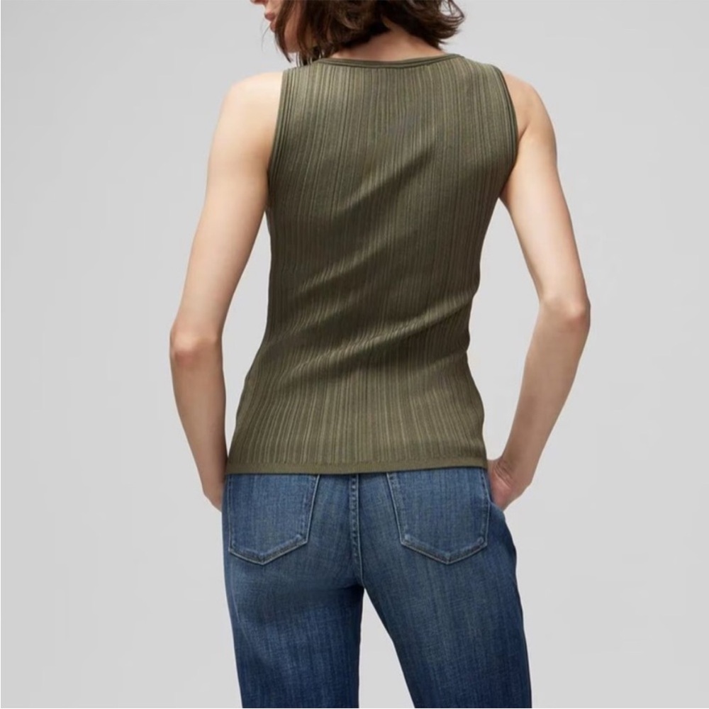 White House Black Market Olive Green Tank with Silver Hardware - Picture 3 of 8